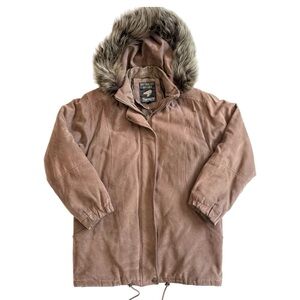 Bromley Sport Vintage‎ Suede Brown Fur Hood Thermolite Fox Fur Medium